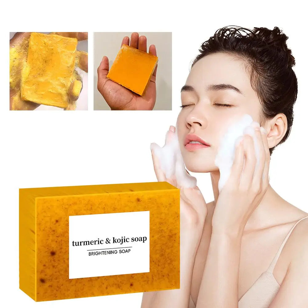Handmade Herbal Soap 100g | Turmeric & Lemon Kojic Acid Soap | Skin Brightening Shower & Facial Body Care